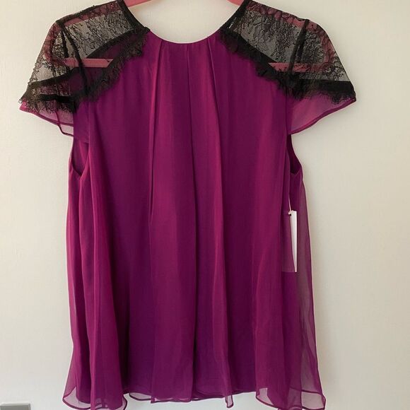 Alice + Olivia Tops - Alice and Olivia silk and lace blouse, new with tags, sample from showroom